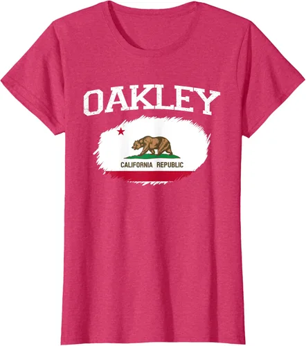 Vista 7 de OAKLEY CA CALIFORNIA Flag Vintage USA Sports Hombre Mujer Camiseta, Negro