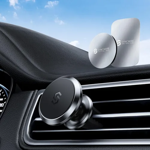 Vista 8 de SYNCWIRE Soporte magnético para teléfono para automóvil, giratorio de 360°, imanes súper fuertes, ventilación de aire, soporte para teléfono celular
