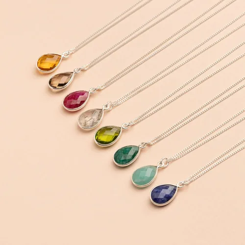 Vista 5 de BOAZ JOYAS - Collar Vera, plata de ley 925 con colgante de piedra semipreciosa natural