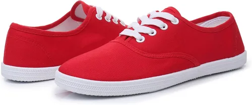 Vista 5 de VenusCelia - Tenis Rainbow de lona con agujetas, para mujer