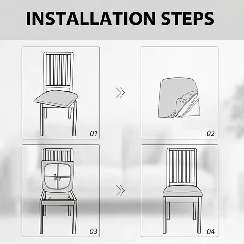 Vista 6 de Deisy Dee Fundas de asiento de terciopelo para sillas de comedor, juego de fundas para sillas de comedor (4, azul bebé)