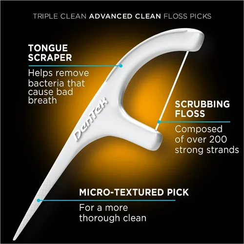 Vista 6 de DenTek Púas de cerdas Deep Clean, 100 unidades (paquete de 2), color blanco, Blanco