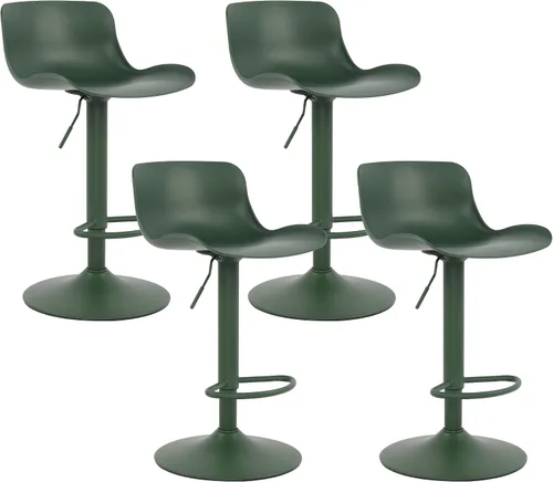 Vista 11 de LSSBOUGHT Taburetes de bar, taburetes de bar giratorios de altura de mostrador con respaldo de carcasa de plástico, sillas de bar ajustables, Negro
