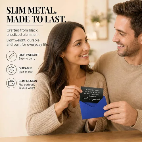 Vista 6 de Tarjeta romántica de regalo para él y ella, inserto de recuerdo de amor, tarjeta de cartera de relación a larga distancia, recordatorio emocional