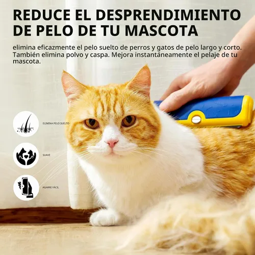 Vista 2 de Cepillo para perros para desprendimiento, pelo corto, azul y Azul y Amarillo