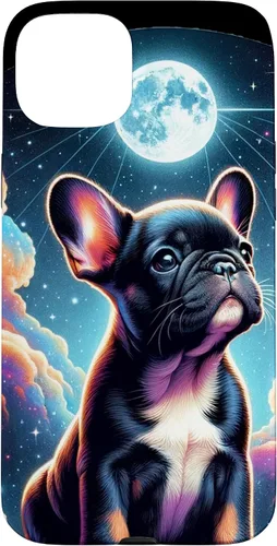 Vista 9 de Funda para iPhone SE (2020) / 7 / 8 Bulldog Francés Puppy Under The Moon In Space