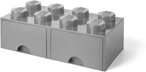 Vista 17 de LEGO - Cajón de ladrillos, 8 perillas, 2 cajones, caja de almacenamiento apilable, color verde menta aguamarina Verde oscuro