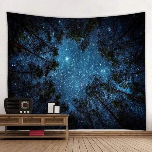 Vista 8 de Llamazing - Tapiz de paisaje forestal para decoración del hogar - Tapiz mágico para sala de estar y dormitorio