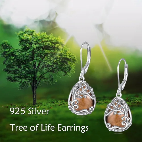 Vista 77 de Aretes colgantes con forma de lágrima de filigrana de piedra lunar de plata de ley 925 con cierre de palanca para mujer, regalos de joyería