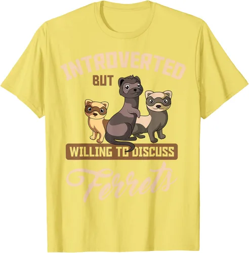 Vista 77 de Camiseta para amantes de los animales de los hurones, Negro, S