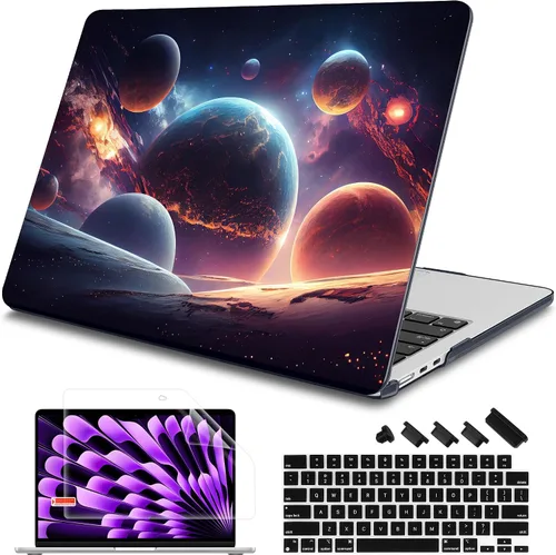 Vista 36 de Mektron Diseñada para MacBook Air 2025/2024/2023 de 15 PULGADAS M4 A3241 /M3 A3114 /M2 A2941, Carcasa de Cubierta Rígida de Plástico Impreso