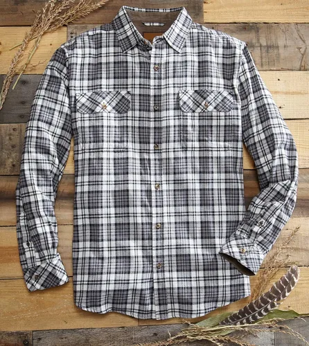 Vista 2 de Camisa de franela Venado para hombre camisa de franela a cuadros con escudete de alcance completo