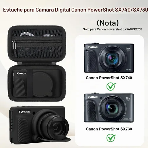 Vista 2 de Elonbo Juego de fundas para cámara digital Canon PowerShot SX740/SX730 Negro