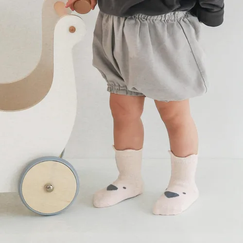Vista 5 de BOOPH Calcetines antideslizantes para niños pequeños, 5 pares