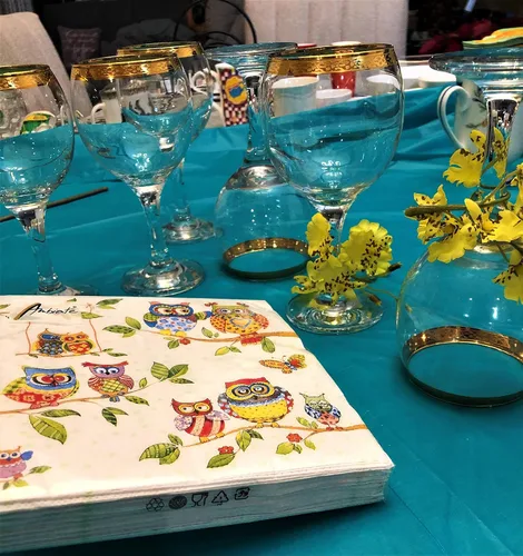 Vista 5 de Servilletas de búho de 13 x 13 pulgadas para decoupage, servilletas de otoño, servilletas de papel de cóctel, servilletas de San Valentín