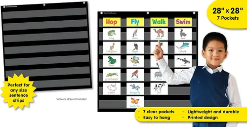 Vista 2 de Teacher Created Resources - Organizador con 7 bolsillos (20740), negro
