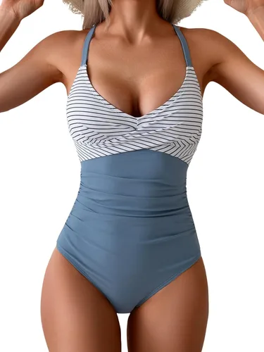 Vista 20 de B2prity Traje de baño de una pieza para mujer con control de abdomen marrón (Cameo Brown)