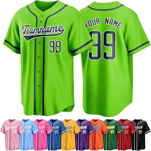 Vista 42 de Custom Baseball Jersey Personalized Short Sleeve Team Sport Uniform Baseball Shirt for Men Women Youth Boy