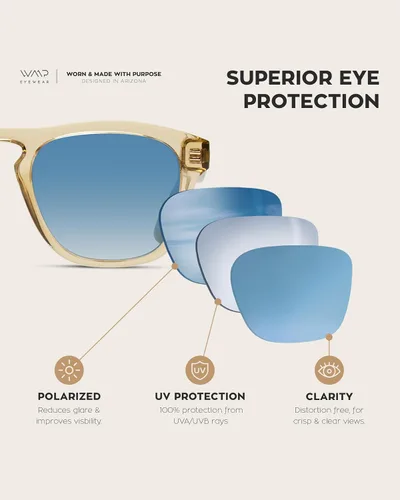 Vista 3 de WearMe Pro Gafas de sol rectangulares retro polarizadas para hombre