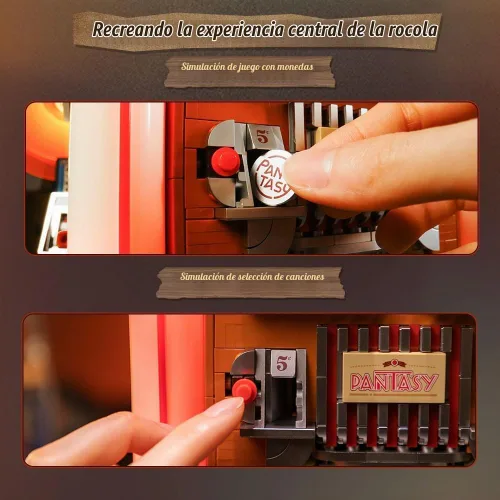 Vista 3 de PANTASY Kit de construcción retro Jukebox para adultos y adolescentes