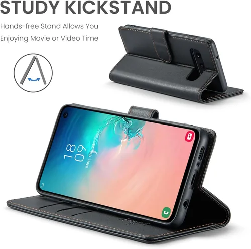 Vista 4 de FLIPALM - Funda tipo cartera para Samsung Galaxy S10e de 5.8" (no S10 6.2"), color negro Titular de la tarjeta, bloqueo RFID, cuero PU Folio Flip