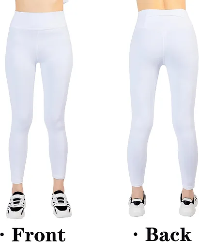 Vista 3 de Kiderence Leggings deportivos para niñas pequeñas, pantalones de yoga con bolsillo