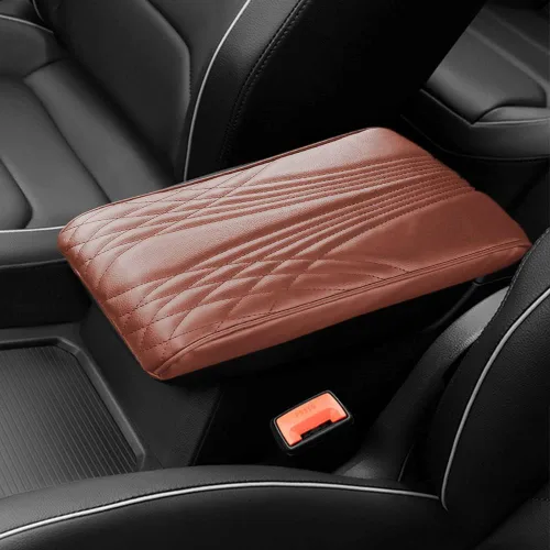 Vista 14 de Almohadilla para reposabrazos de automóvil, cuero/algodón viscoelástico, estilo universal, funda de consola central de automóvil, protector Beige