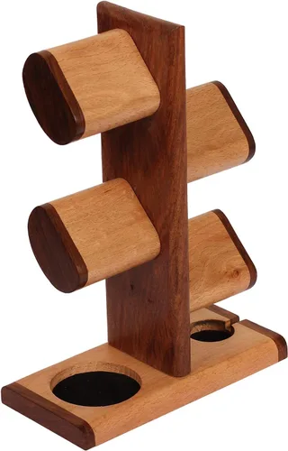Vista 2 de ABHANDICRAFTS Soporte de reloj múltiple 5 en uno, estación de carga, torre de visualización de relojes, organizador de joyas para anillos, monedas
