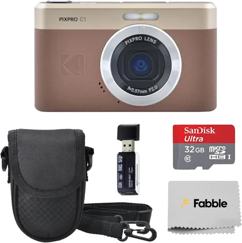 Vista 9 de Kodak PIXPRO C1 - Cámara digital compacta (negro) con tarjeta microSDHC de 32 GB, funda protectora para cámara, lector de tarjetas USB de alta