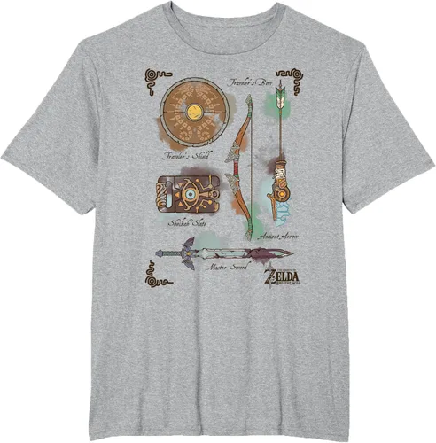 Vista 41 de Zelda Breath of The Wild Link Inventory - Camiseta gráfica Gris Oscuro