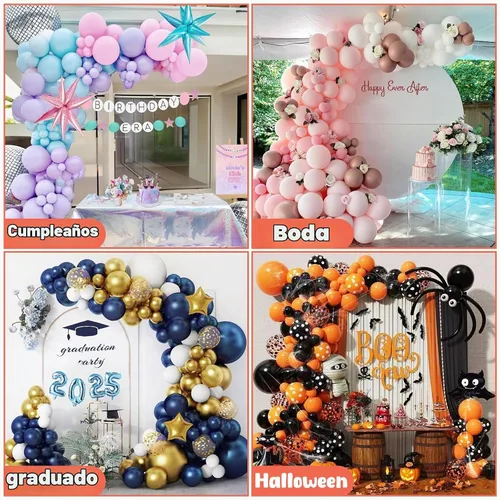 Vista 5 de Soporte de arco de medio globo con base de 8.2 pies y 6 pies, soportes para Kit de soporte para arco de globos mejorado, base resistente, fácil