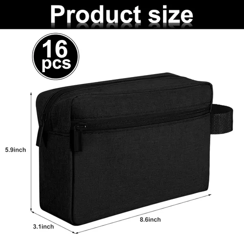 Vista 3 de Paterr Neceser de Viaje de 16 Piezas para Mujeres y Hombres, Grande, Resistente al Agua, Bolsa de Afeitar Colgante, Bolsa Cosmética con Asa y Negro