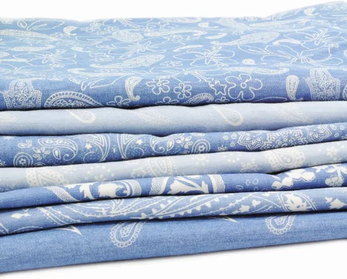 Vista 4 de Paquete de tela gruesa precortada a cuadros, algodón y mezclilla, surtido suave de tela para manualidades, para costura, manualidades, sabor rosa