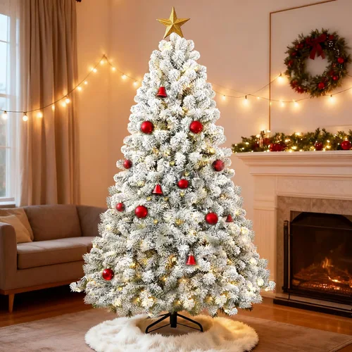 Vista 10 de Árbol de Navidad artificial preiluminado de 5 pies, color verde, para espacios pequeños, hogar, oficina, decoración de vacaciones Lápiz