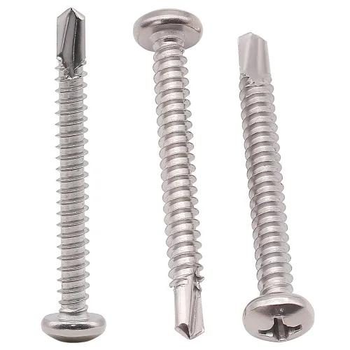 Vista 9 de Tornillos autoperforantes de cabeza plana #10 x 1/2" (100 piezas) para metal, Phillips Drive Autoperforantes, Tornillos Tek de chapa, acero plateado