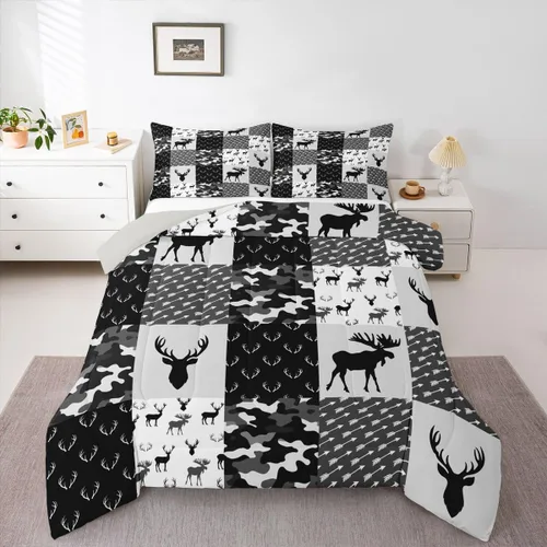 Vista 10 de Erosebridal Juego de edredón de bandera estadounidense tamaño individual para niños y adolescentes, juego de ropa de cama de camuflaje, edredón