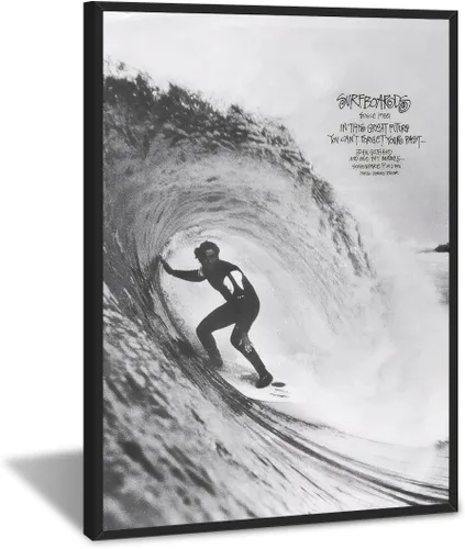 Vista 29 de Póster retro de surf fresco, arte de pared en blanco y negro, pósteres estéticos de habitación, arte de pared vintage del océano, pintura en lienzo