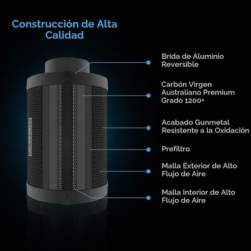 Vista 6 de AC Infinity CLOUDLINE LITE - Kit de filtración de aire de 4 pulgadas, ventilador en línea y filtro de carbono, sistema de refrigeración