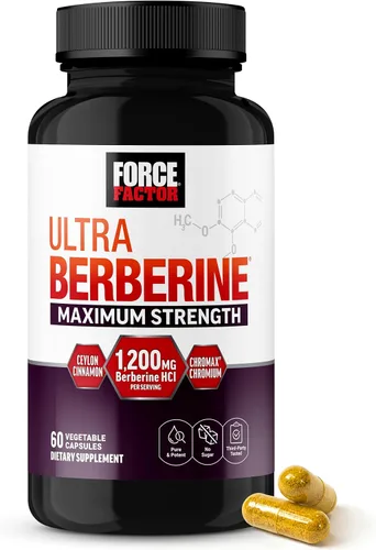 Vista 13 de Force Factor Ultra Berberina Absorción Mejorada, con Canela de Ceilán, Dihidroberberina y Cromo, Absorción 5X, 2X Más Duradera, Promueve la Masa