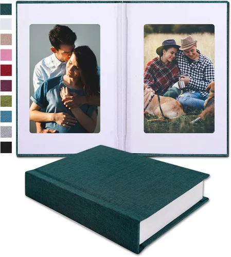 Vista 14 de Pssoss Álbum de fotos pequeño de 4 x 6 pulgadas con espacio de escritura con capacidad para 20 fotos, ideal para álbum temático de boda y álbum