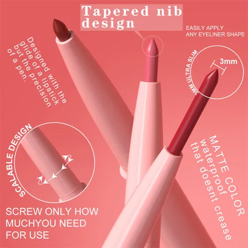Vista 7 de Baorder Juego de lápices de labios mate de 12 colores, lápiz labial de terciopelo cremoso, de larga duración, impermeable, suave, altamente