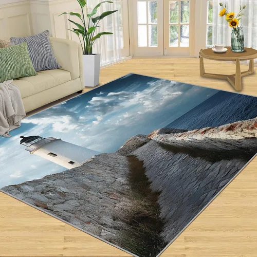 Vista 19 de Monstera Print Rugs for Bedroom, Luxury Monstera Area Rug, Tropical Plants Rugs for Living Room, Indoor Non-Slip Rug, Machine Washable Carpet for