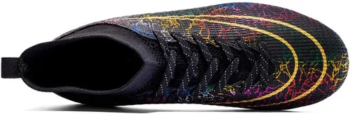 Vista 2 de Botines de fútbol para hombre, botas de fútbol atléticas de caña alta, para exteriores, interiores, entrenamiento profesional, tenis de fútbol