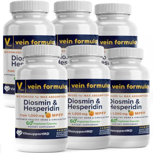 Vista 7 de Fórmula venosa Diosmina Hesperidina 1000 mg, mezcla de bioflavonoides micronizados para la circulación sanguínea, suplemento MPFF de apoyo venoso