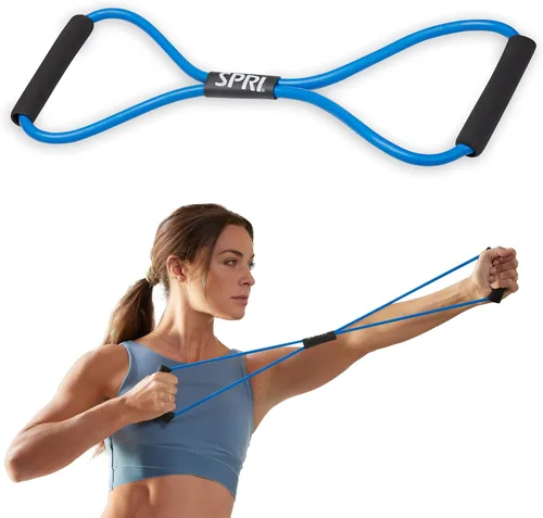 Vista 9 de SPRI Ultra Toner Figura 8 Banda de resistencia con asas acolchadas ideal para estiramiento, ejercicio, entrenamiento de fitness, yoga, pesas