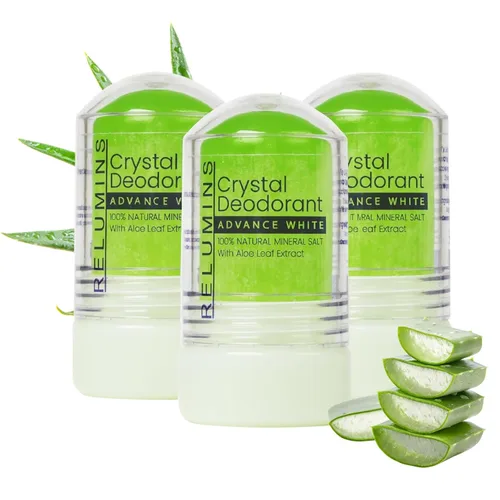 Vista 13 de Relumins Desodorante de cristal de aloe vera, sal mineral totalmente natural, no mancha, no irritante, sin aluminio, desodorante hidratante