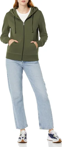Vista 3 de Tienda Essentials Sudadera con capucha de felpa francesa para mujer con cremallera completa (disponible en tallas extragrandes)