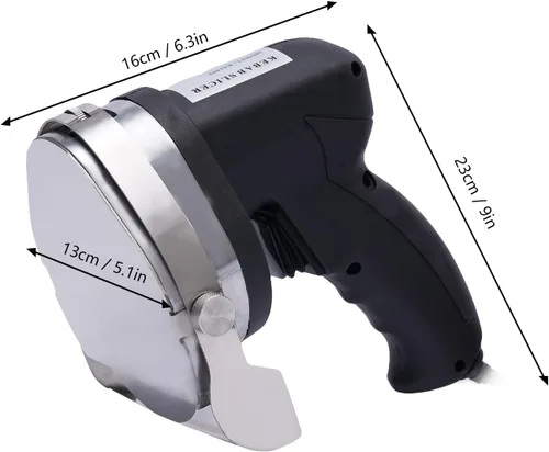 Vista 4 de Cortador eléctrico de carne profesional Shawarma Doner cortador de carne 110 V 80 W Gyro Carver máquina de mano 0.039-0.315 in de grosor de corte