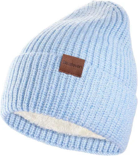 Vista 4 de Gorro de invierno para mujer doble capa con forro grueso, suave, cómodo, resistente al viento, cálido, gorro de invierno con calavera, regalo