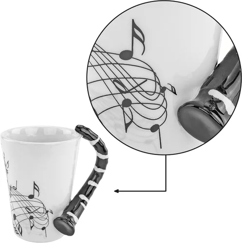 Vista 3 de Taza de clarinete con diseño de Fairly Odd Novelties - Café y té musical, divertido regalo
